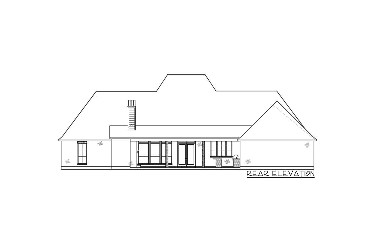 Plan 56475SM: 4-Bed French Country Plan with Home Office and Formal Dining Space - 3273 Sq Ft - Image #4 - Acadian, Country, French Country, Louisiana-Style, Southern, Traditional