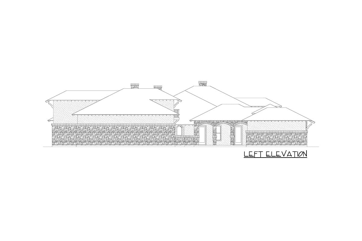 Plan 36619TX: One-Level Mediterranean House Plan with Large Game Room - 4592 Sq Ft - Image #4 - European, Hill Country, Tuscan