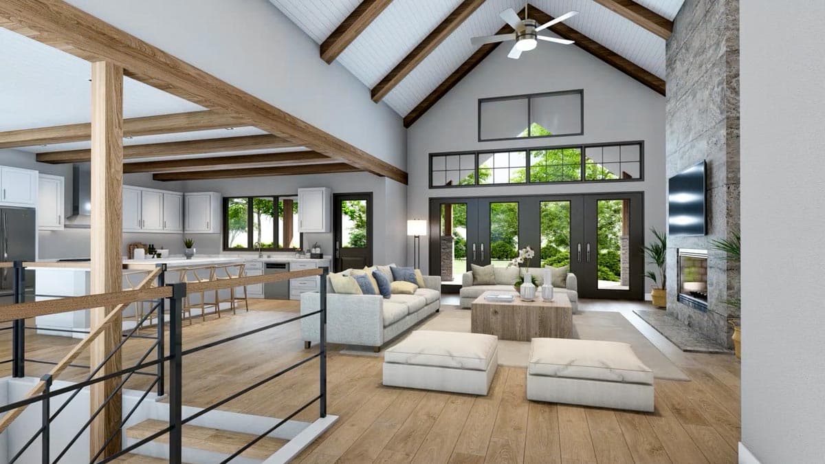 Plan 95088RW: 2-Bed Mountain House Plan with 4-Car Garage + RV Storage - 2609 Sq Ft - Image #7 - Craftsman, Mountain, Rustic