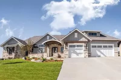 One-Level New American House Plan with Large Rear Porch