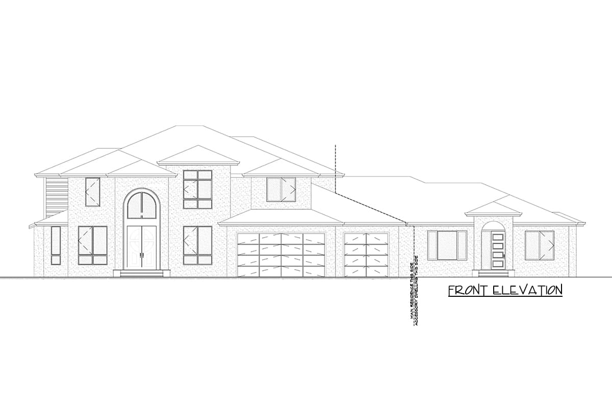 Plan 666093RAF: European-style House Plan with 2 Bedroom ADU Attached - Image #5 - European, Mediterranean