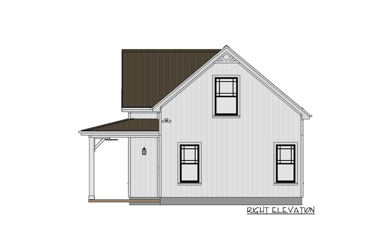 Plan 430808SNG: 750-Square Foot Cottage House Plan with Vaulted Living Room - Image #10 - Cottage, Country, Farmhouse, New American, Vacation