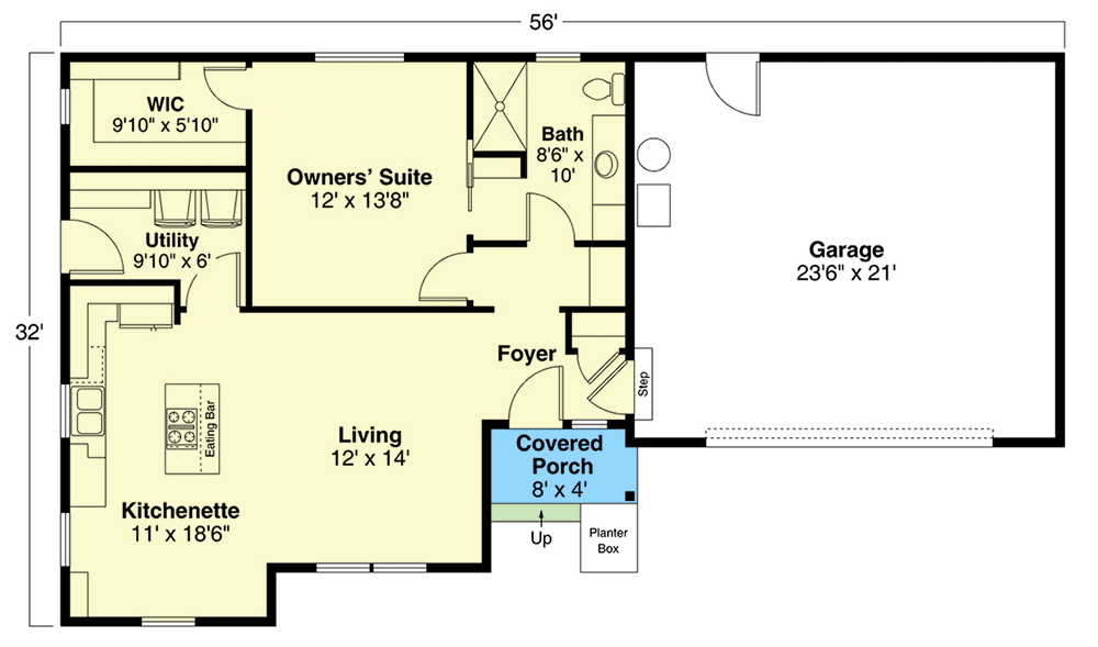 Plan 72971DA: Country Ranch House Plan with 1 Bedroom - Floor Plan - Main Level - Country, Ranch