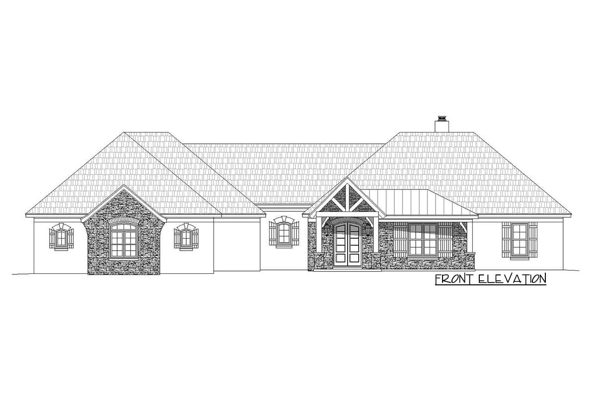 Plan 68663VR: 3-Bed 1-Story House Plan with Split Bedroom Layout - Image #20 - Craftsman, Hill Country, Ranch, Traditional