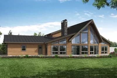 Mountain House Plan with Forward-Facing Views