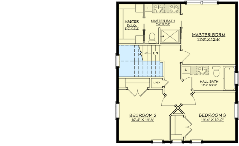 Plan 765029TWN: Country Cottage with 1-Car Breezeway-Attached Garage - Floor Plan - 2nd Floor - Cottage, Country, Southern