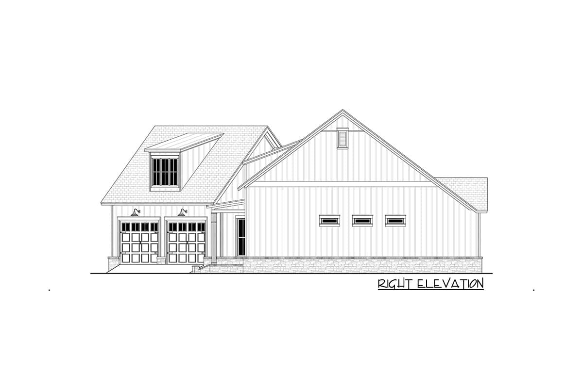 Plan 51840HZ: Sophisticated Modern Farmhouse Plan with Angled Garage - 2301 Sq Ft - Image #7 - Country, Farmhouse, Modern Farmhouse, New American