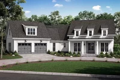Sophisticated Modern Farmhouse Plan with Angled Garage - 2301 Sq Ft