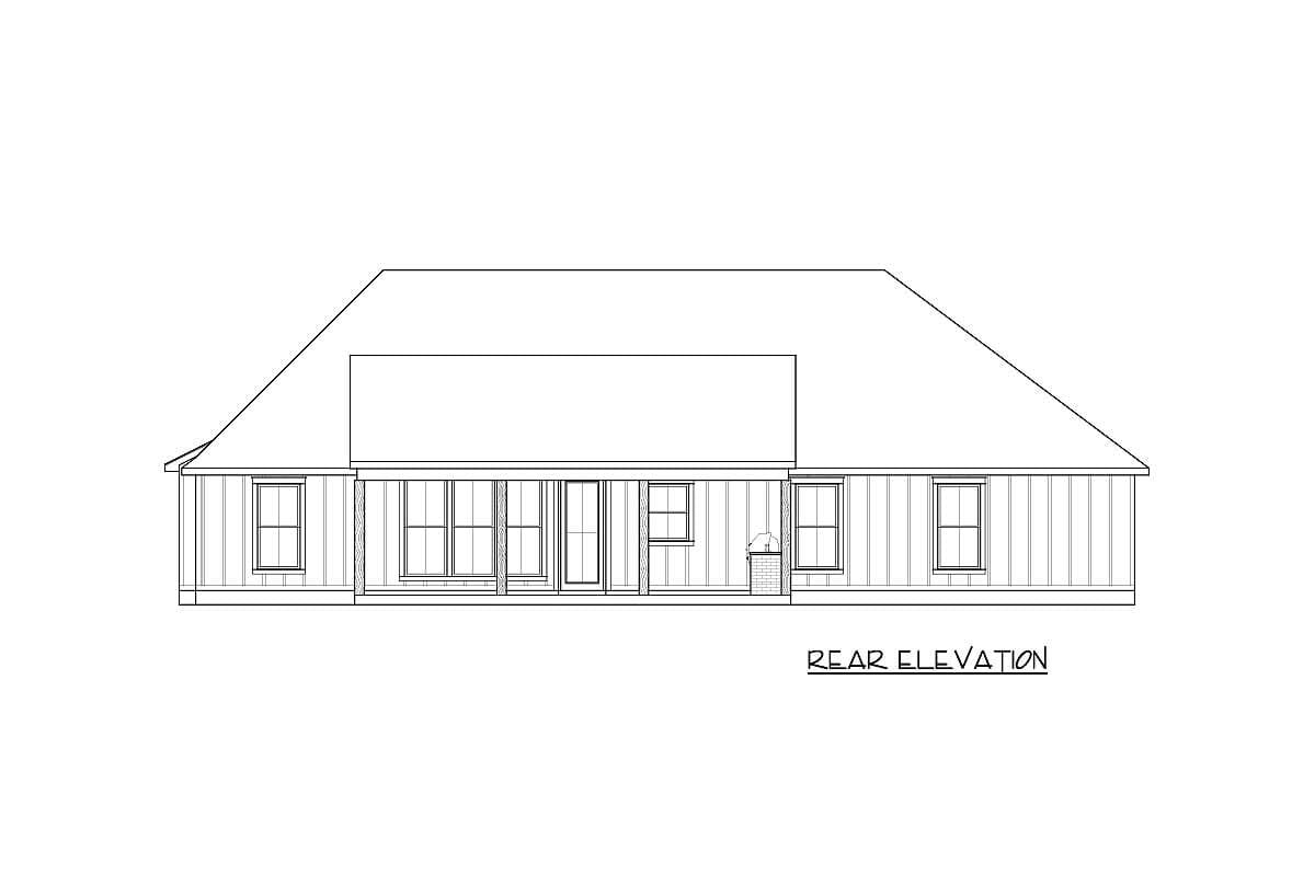 Plan 56476SM: One-Story Modern Farmhouse Plan with Outdoor Kitchen on Back Porch - 1889 Sq Ft - Image #5 - Cottage, Country, Craftsman, New American, Ranch