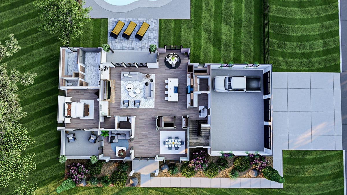 Plan 62884DJ: 4-Bed Southern-style House Plan with a Modern Touch - 3161 Sq Ft - Image #24 - Southern, Traditional, Transitional