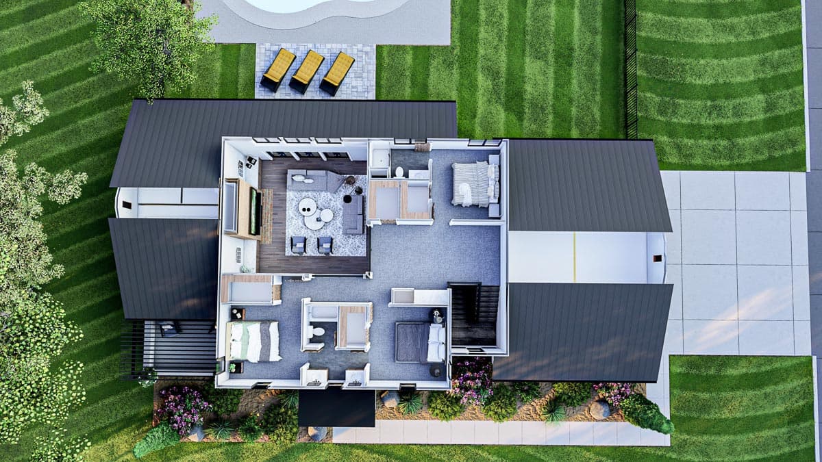 Plan 62884DJ: 4-Bed Southern-style House Plan with a Modern Touch - 3161 Sq Ft - Image #25 - Southern, Traditional, Transitional