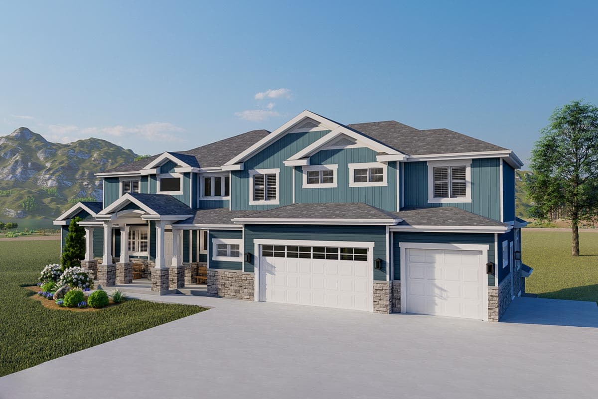 Plan 61358UT: Exclusive New American Home Plan with Optional Sport Court - Image #6 - Craftsman, New American
