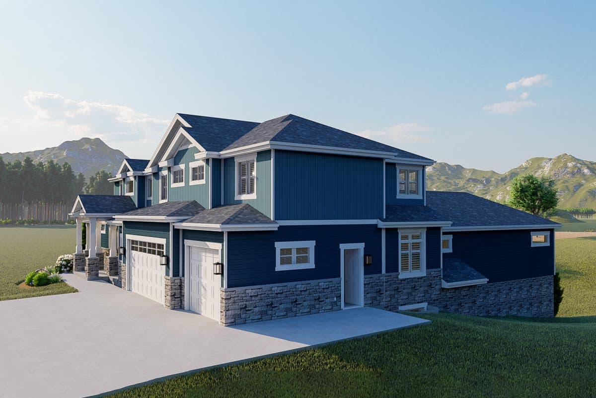 Plan 61358UT: Exclusive New American Home Plan with Optional Sport Court - Image #7 - Craftsman, New American