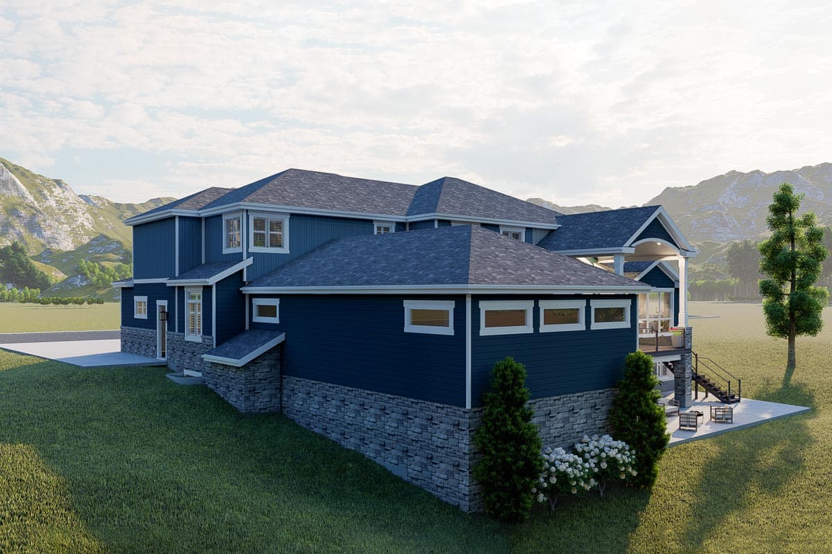 Plan 61358UT: Exclusive New American Home Plan with Optional Sport Court - Image #8 - Craftsman, New American