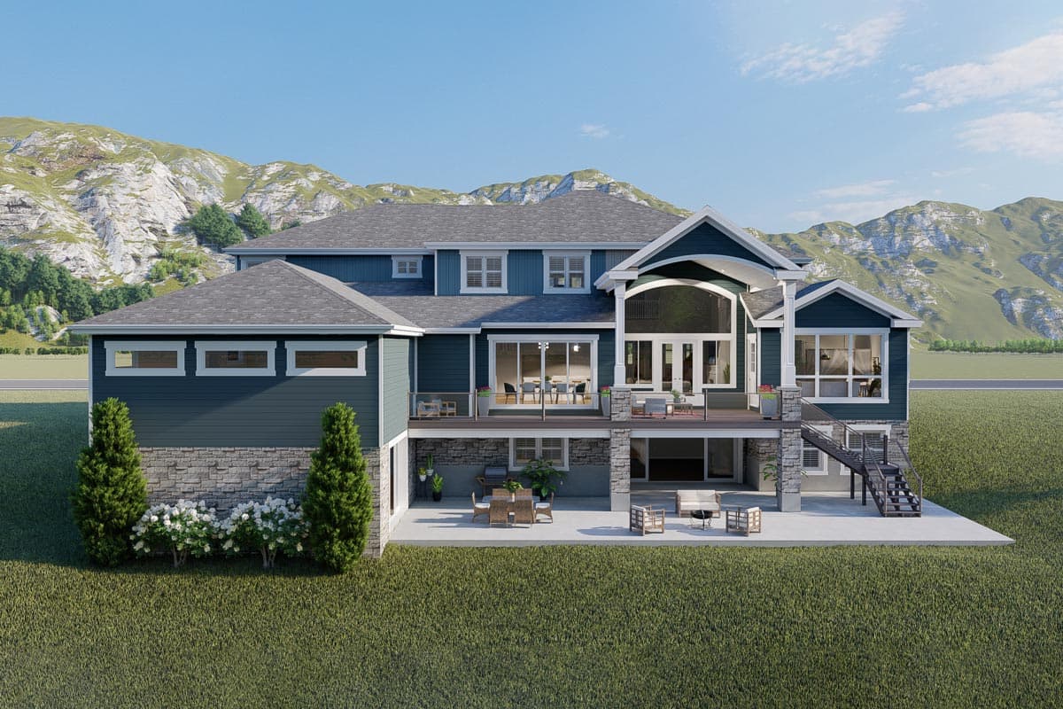 Plan 61358UT: Exclusive New American Home Plan with Optional Sport Court - Image #9 - Craftsman, New American