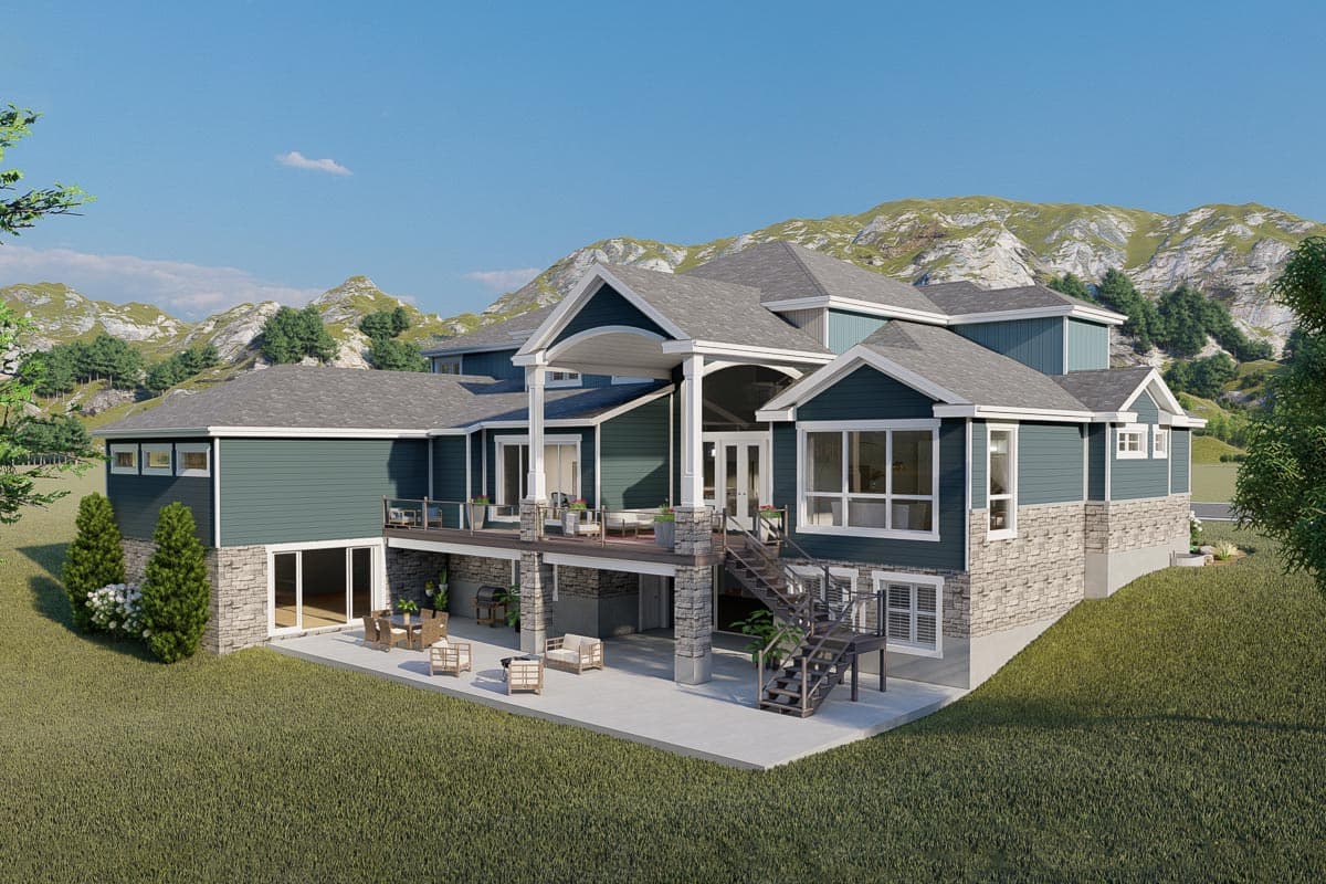 Plan 61358UT: Exclusive New American Home Plan with Optional Sport Court - Image #10 - Craftsman, New American
