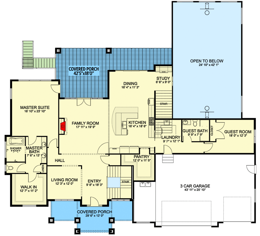 Plan 61358UT: Exclusive New American Home Plan with Optional Sport Court - Floor Plan - Main Level - Craftsman, New American