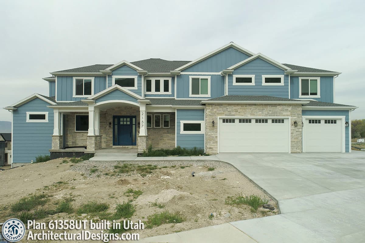 Plan 61358UT: Exclusive New American Home Plan with Optional Sport Court - Image #5 - Craftsman, New American