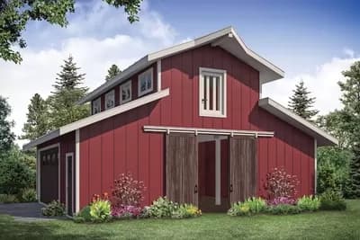Detached Barn-like Garage with Storage Above
