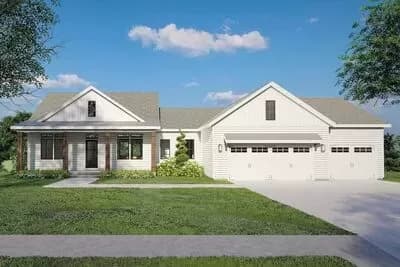 Exclusive Farmhouse House Plan for Sloped Lot 