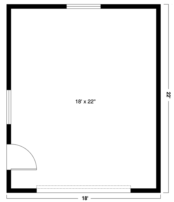 Plan 72990DA: Simple Detached Garage Pump House with Single Garage Door - Floor Plan - Main Level