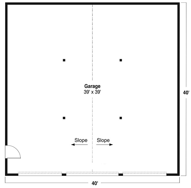 Plan 72991DA: Detached Garage with 3 Bays - Floor Plan - Main Level