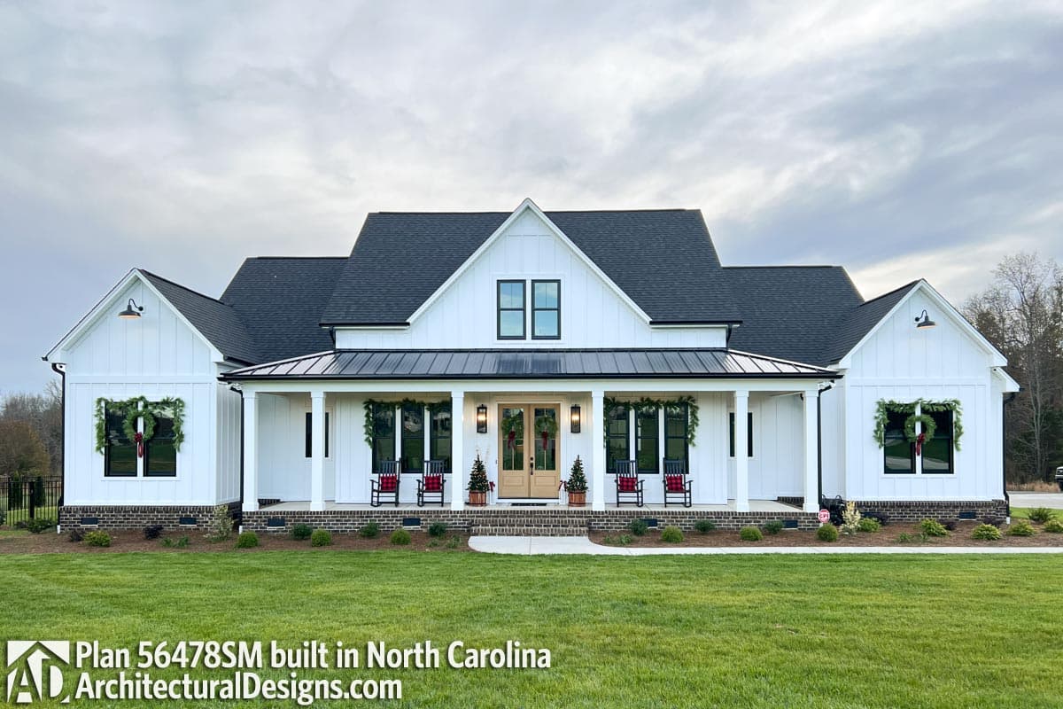 Plan 56478SM: Perfectly Balanced 4-Bed Modern Farmhouse Plan - Image #8 - Country, Modern Farmhouse, New American, Traditional