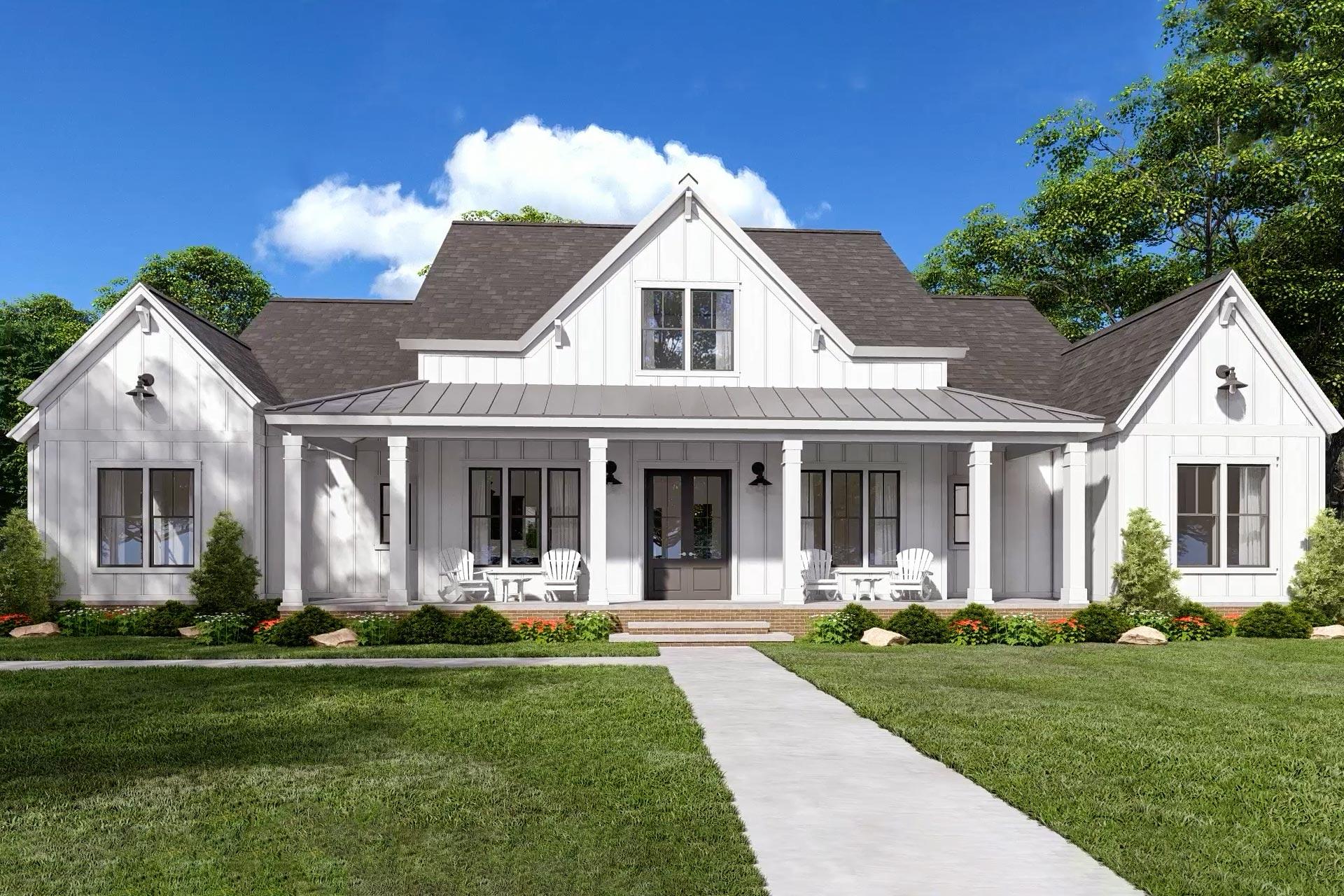 Plan 56478SM: Perfectly Balanced 4-Bed Modern Farmhouse Plan - Image #11 - Country, Modern Farmhouse, New American, Traditional