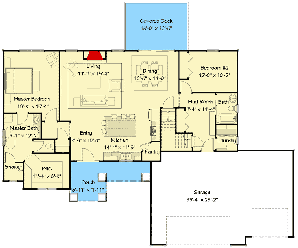 Plan 149002AND: Craftsman Ranch Home Plan with Optional Lower Level