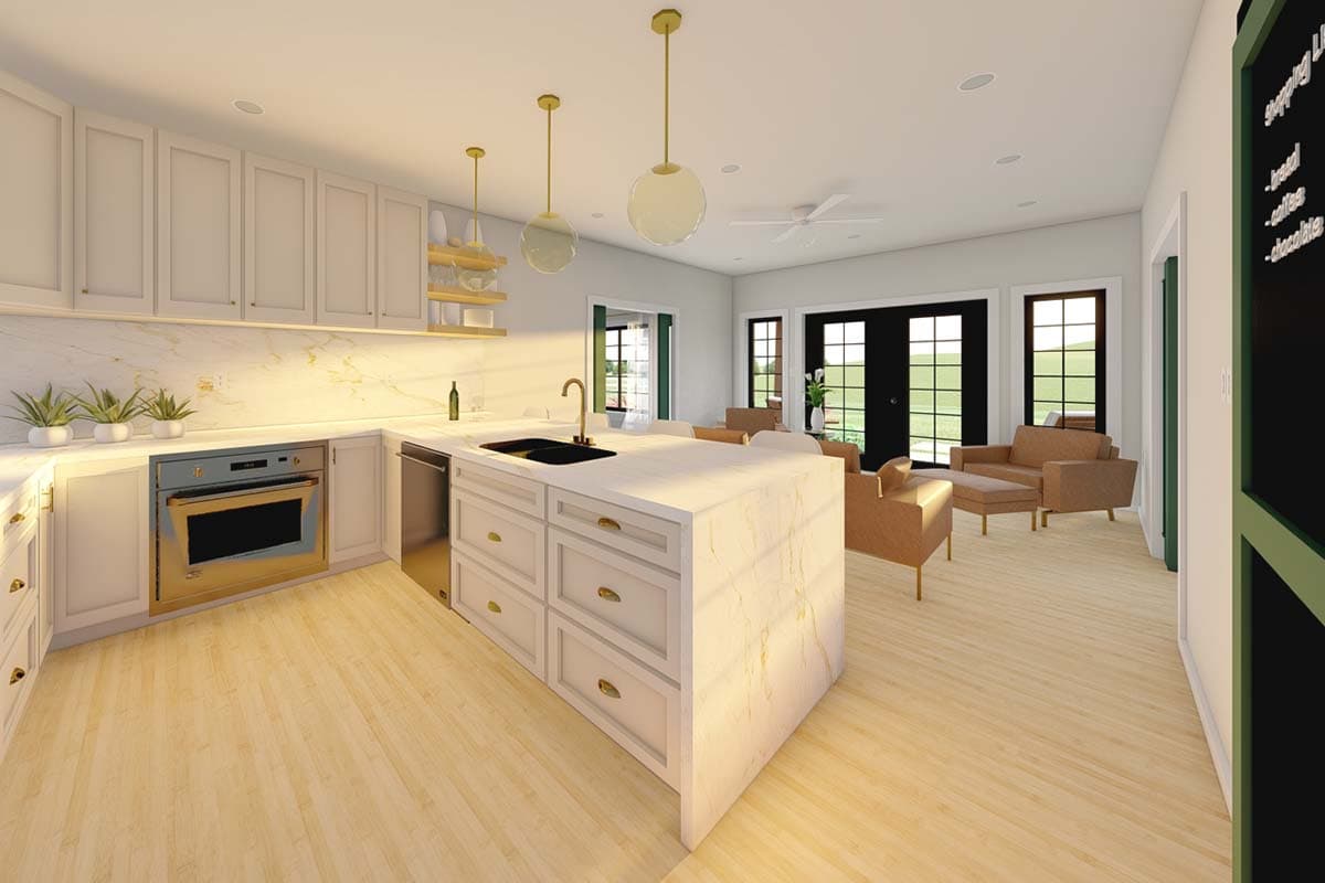 Plan 67761MG: Split Bedroom One Floor New American House Plan - 928 Sq Ft - Image #8 - Country, Craftsman, New American