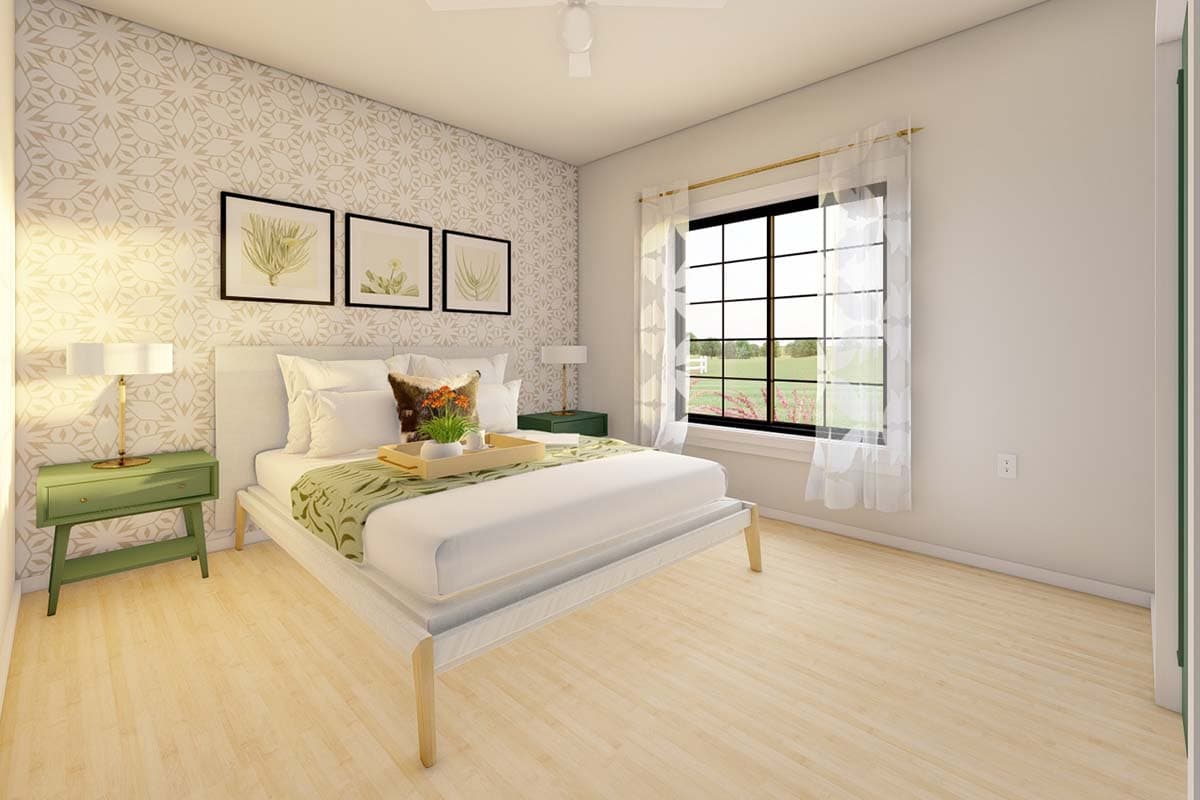 Plan 67761MG: Split Bedroom One Floor New American House Plan - 928 Sq Ft - Image #10 - Country, Craftsman, New American