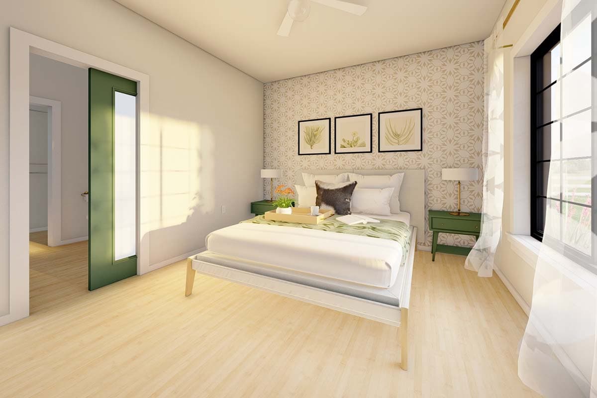 Plan 67761MG: Split Bedroom One Floor New American House Plan - 928 Sq Ft - Image #11 - Country, Craftsman, New American