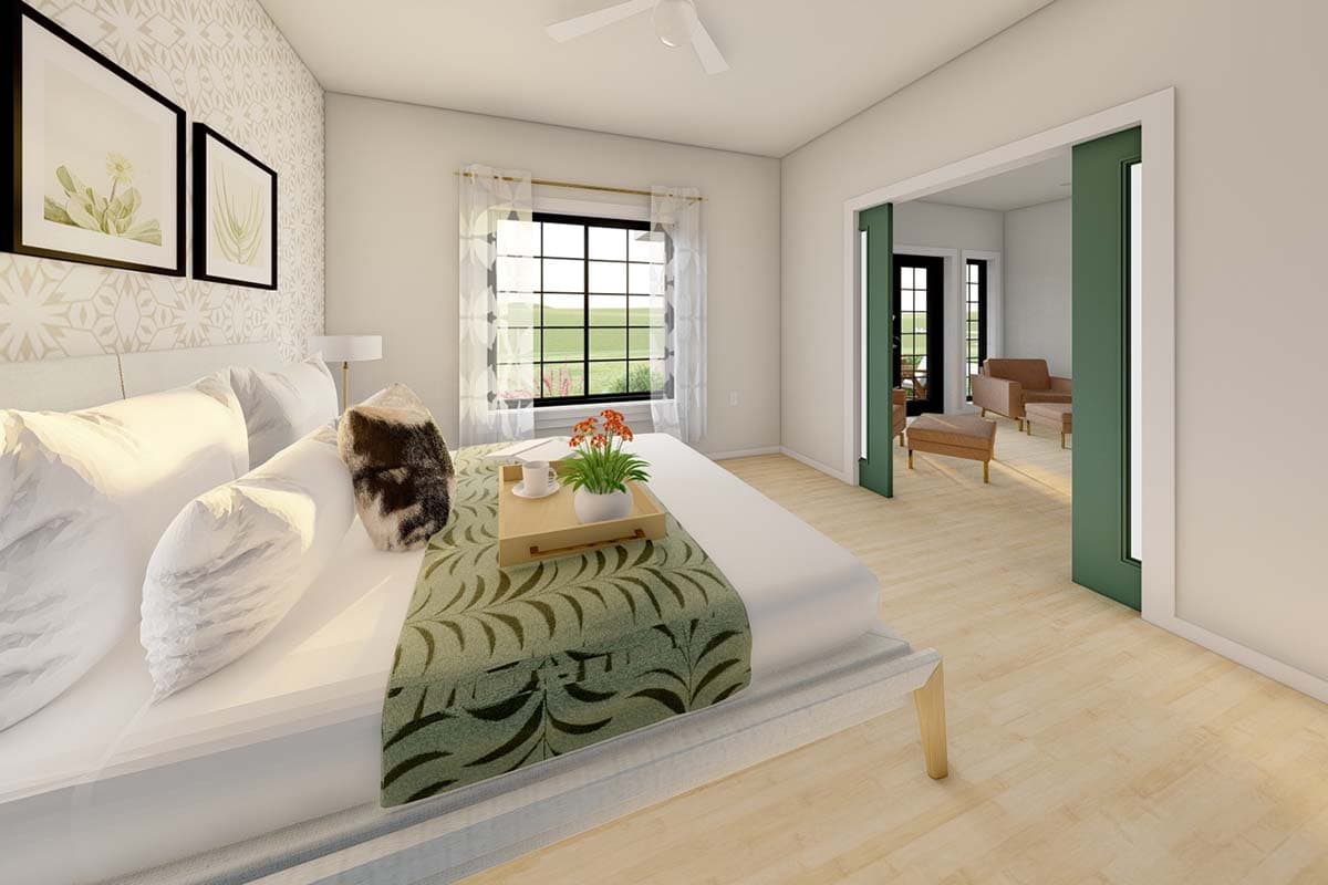Plan 67761MG: Split Bedroom One Floor New American House Plan - 928 Sq Ft - Image #13 - Country, Craftsman, New American