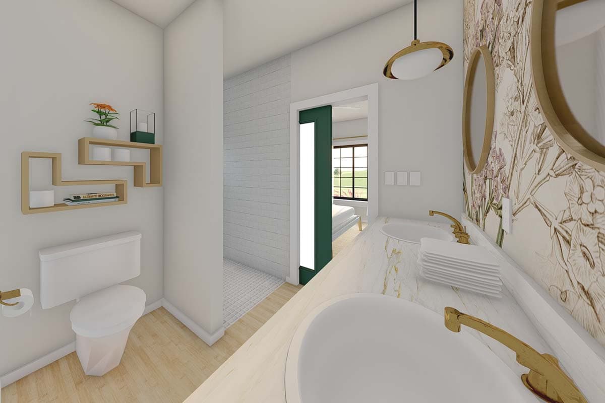 Plan 67761MG: Split Bedroom One Floor New American House Plan - 928 Sq Ft - Image #17 - Country, Craftsman, New American