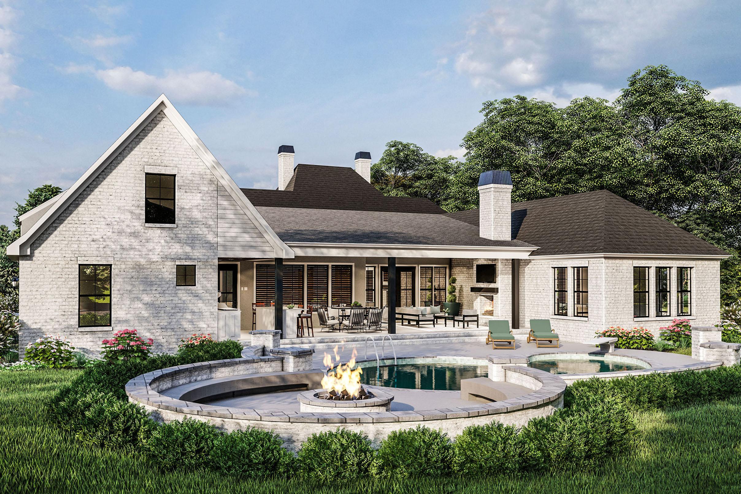 Plan 62159V: 4-Bed French Country House Plan with Summer Kitchen - 3507 Sq Ft - Image #6 - Acadian, European, French Country, Louisiana-Style, Ranch, Southern