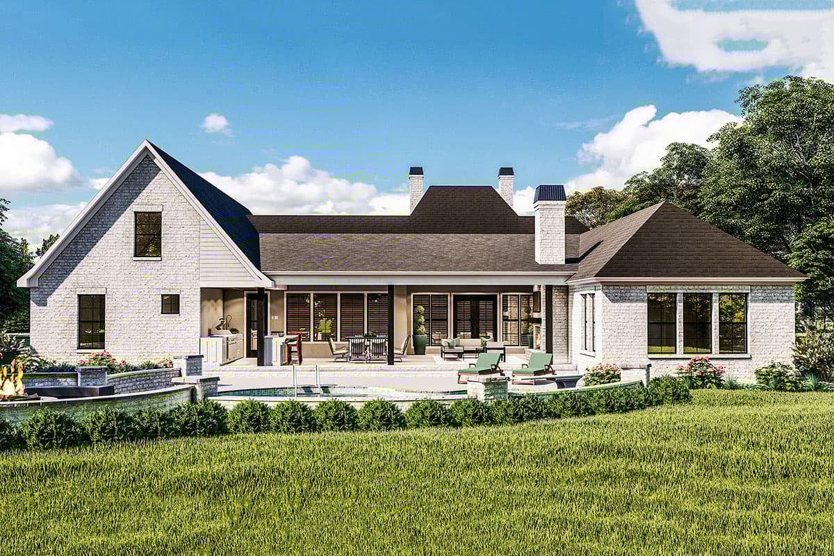 Plan 62159V: 4-Bed French Country House Plan with Summer Kitchen - 3507 Sq Ft - Image #7 - Acadian, European, French Country, Louisiana-Style, Ranch, Southern