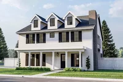Modern Southern House Plan with Second Floor Deck