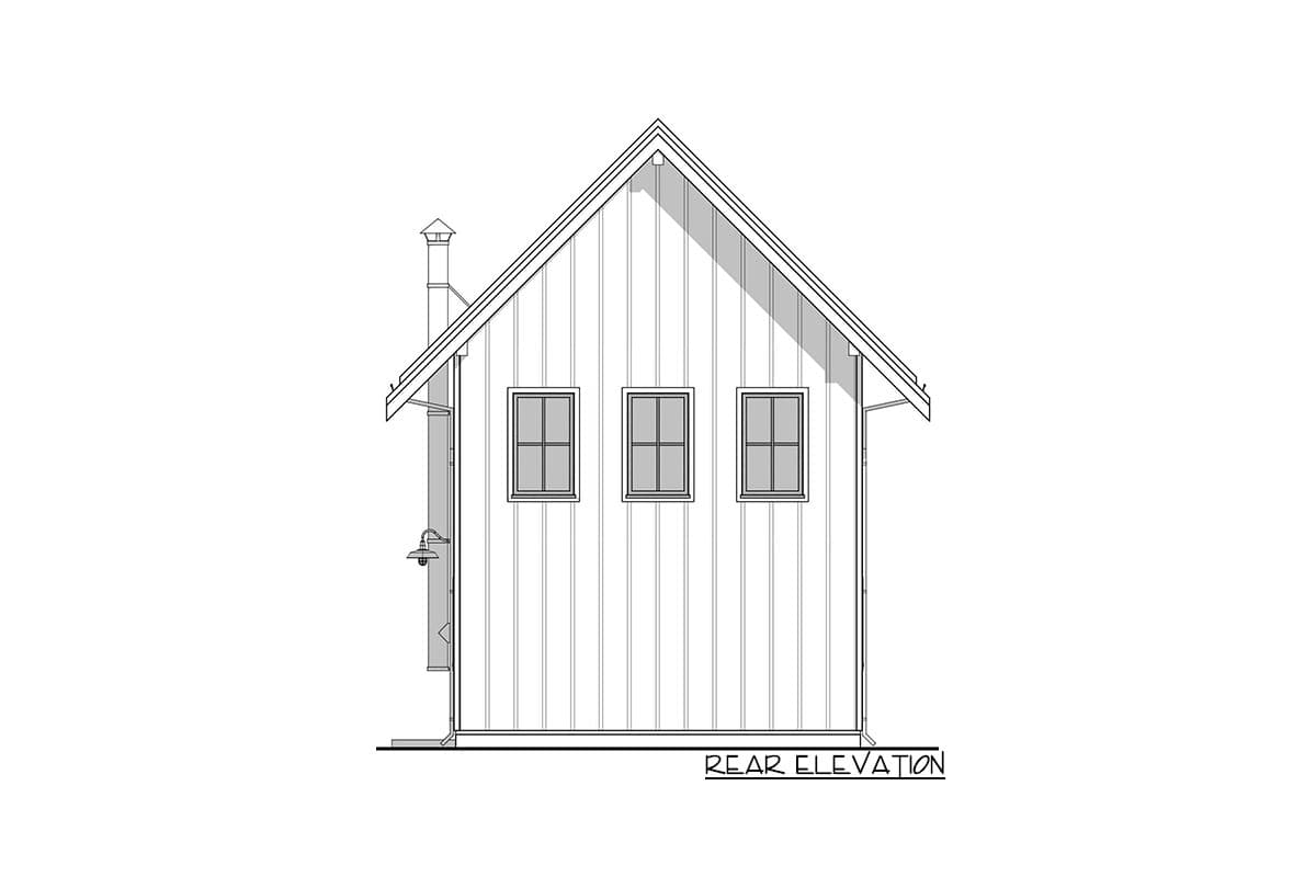 Plan 67779NWL: Small Modern Farmhouse with Two-Story Great Room - 893 Sq Ft - Image #5 - Cottage, Modern Farmhouse, Traditional, Vacation