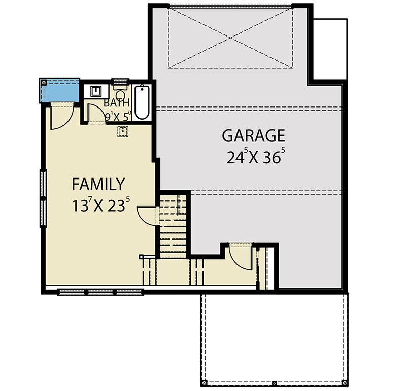 Plan 280094JWD: 3-Bed Contemporary Home Plan with Lower-Level Garage - Floor Plan - Lower Level - Contemporary, Modern, Northwest, Vacation