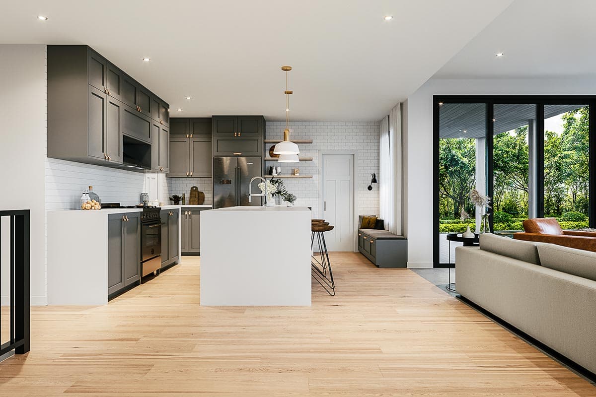 Plan 22583DR: Modern Farmhouse Plan with Private Covered Porch - 1788 Sq Ft - Image #5 - Modern Farmhouse, New American, Northwest, Ranch