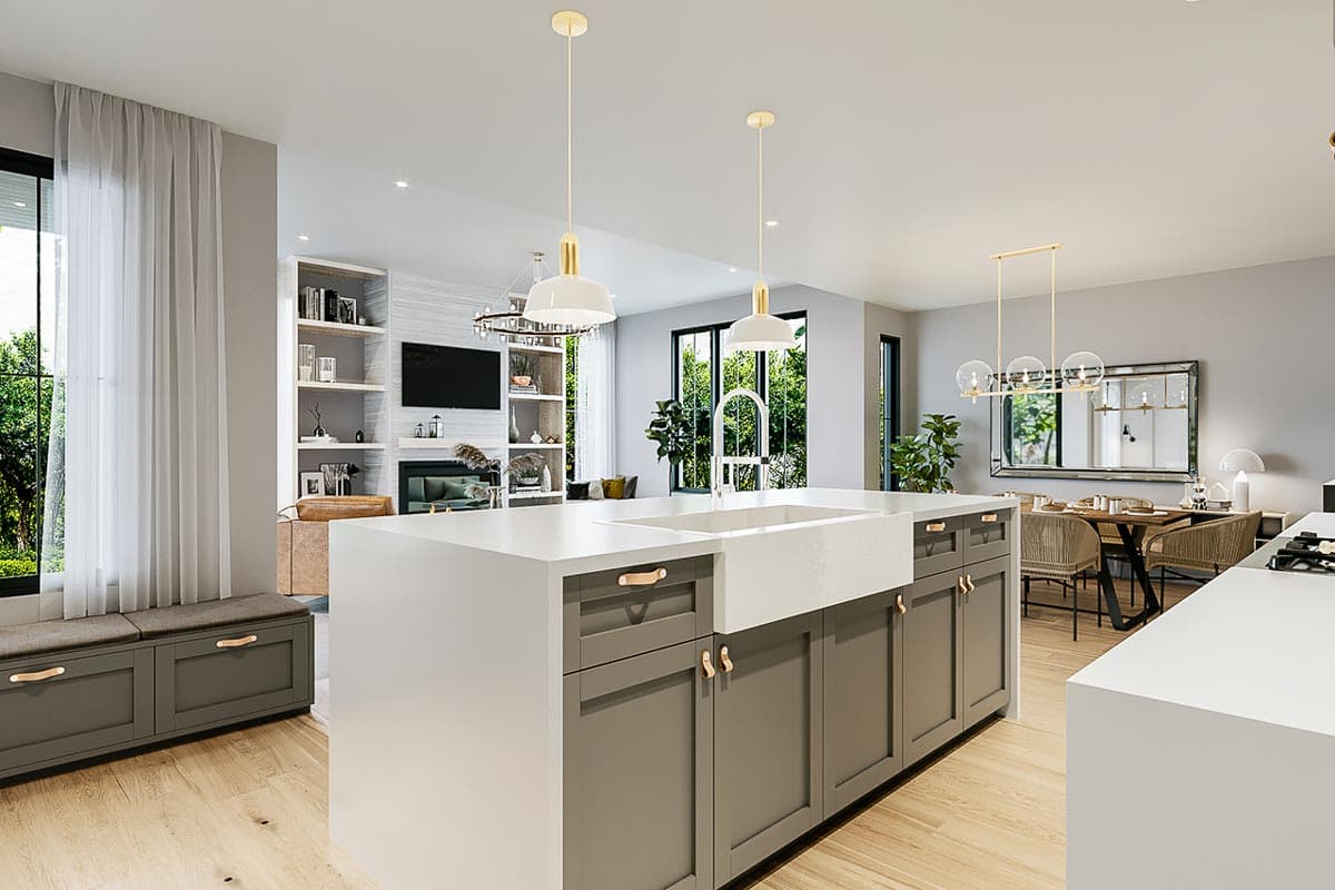 Plan 22583DR: Modern Farmhouse Plan with Private Covered Porch - 1788 Sq Ft - Image #6 - Modern Farmhouse, New American, Northwest, Ranch