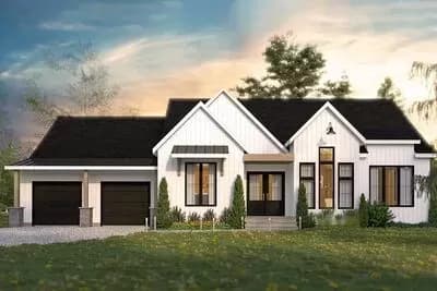 Modern Farmhouse Plan with Private Covered Porch - 1788 Sq Ft