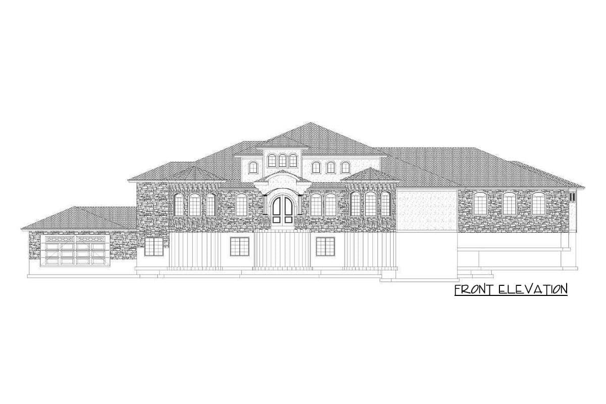 Plan 61359UT: Spacious Luxury Home Plan with Indoor / Outdoor Sport Court - Image #13 - European, Mediterranean, Spanish