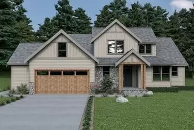 Fresh Two-Story House Plan with First-Floor Master Bedroom