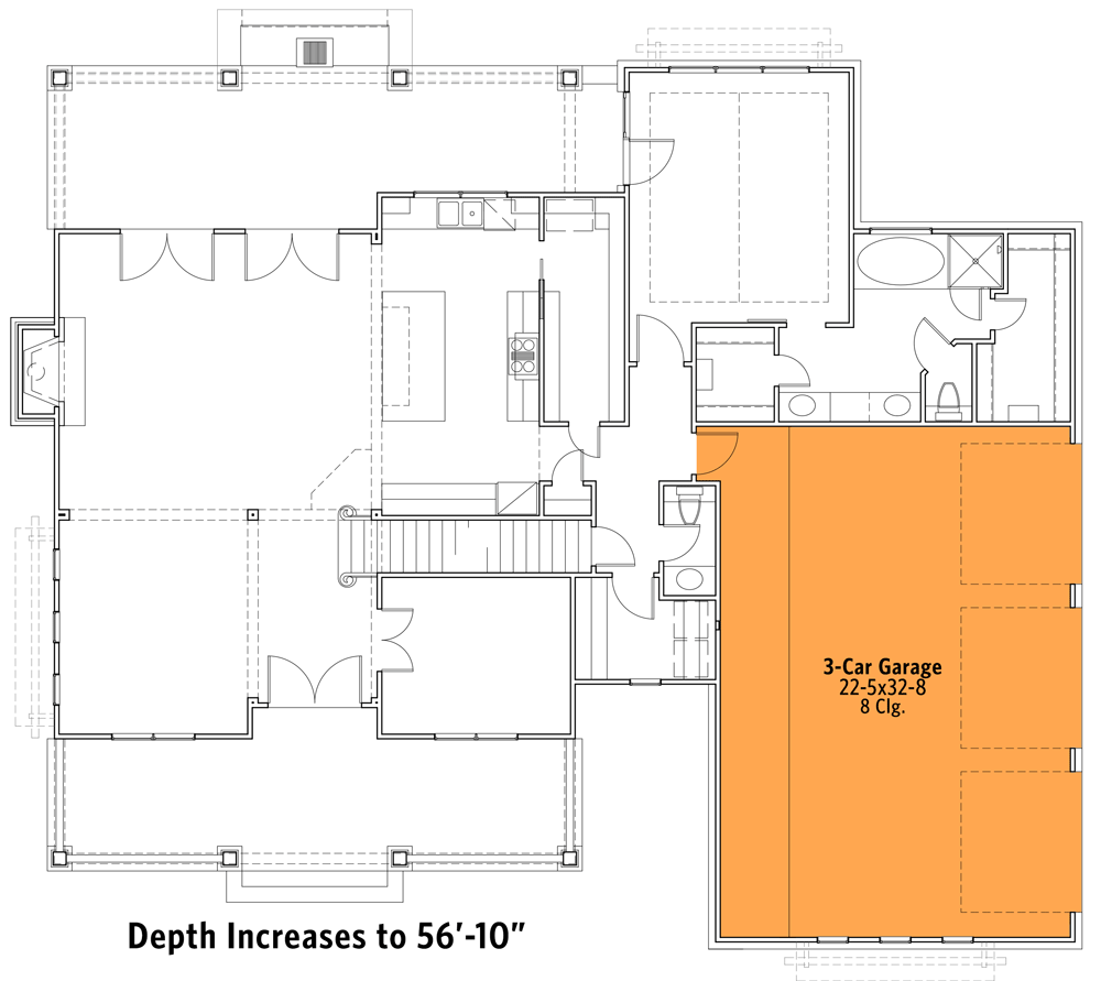 Plan 16919WG: Country Craftsman House Plan with 2-Story Great Room and Upstairs Game Room - Floor Plan - 3-Car Side Garage Option - Country, Craftsman, Farmhouse, Modern Farmhouse, New American, Southern, Traditional
