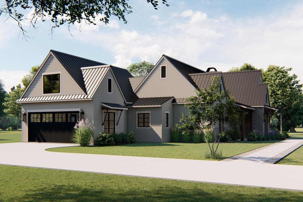 Plan 915042CHP: Exclusive New American Home Plan with Split Bedrooms - Image #6 - New American