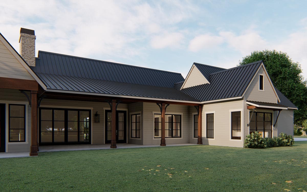 Plan 915042CHP: Exclusive New American Home Plan with Split Bedrooms - Image #8 - New American