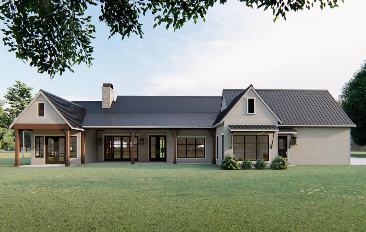 Plan 915042CHP: Exclusive New American Home Plan with Split Bedrooms - Image #7 - New American