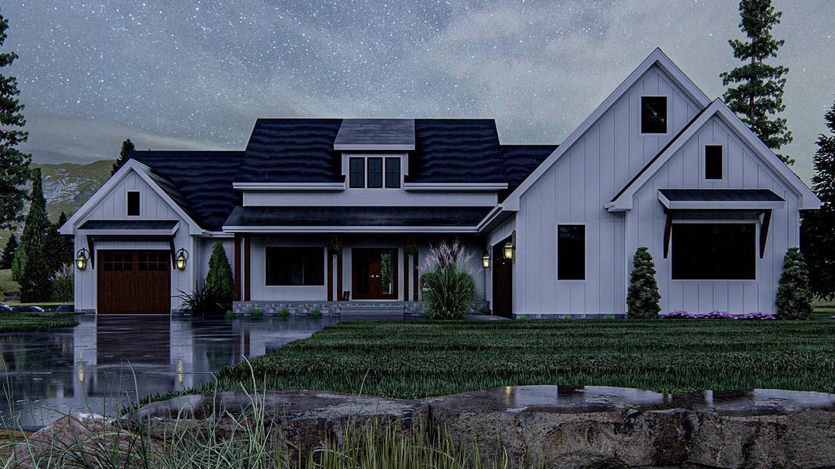 Plan 62888DJ: Flexible 3 Bed Modern Farmhouse Plan with Cathedral Ceiling Great Room - 2301 Sq Ft - Image #6 - Country, Craftsman, Farmhouse, Modern Farmhouse, New American