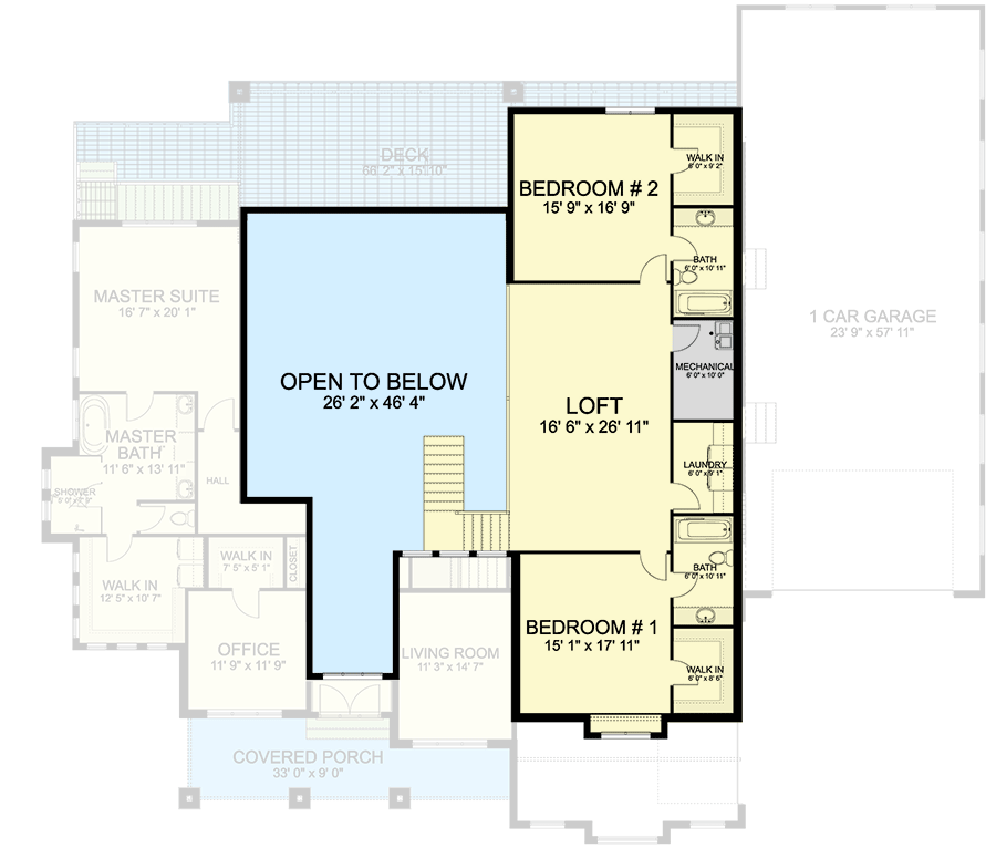 Plan 61360UT: Exclusive Spacious House Plan with Sport Court - 7722 Sq Ft - Floor Plan - 2nd Floor - Craftsman, Mountain, New American, Transitional
